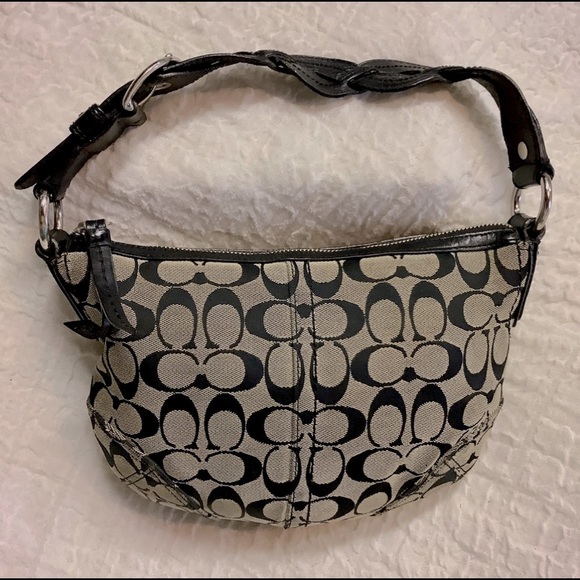 VTG Coach BoHo Canvas & Leather Shoulder Handbag - Picture 2 of 11